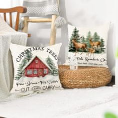 Nikcorp Božićne jastučnice 4 kom, mekane plišane navlake za ukrasne jastuke za kauč i dnevni boravak, perive, bijele, 40x40 cm