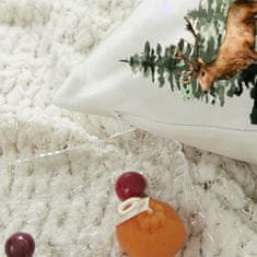 Nikcorp Božićne jastučnice 4 kom, mekane plišane navlake za ukrasne jastuke za kauč i dnevni boravak, perive, bijele, 40x40 cm