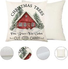 Nikcorp Božićne jastučnice 4 kom, mekane plišane navlake za ukrasne jastuke za kauč i dnevni boravak, perive, bijele, 40x40 cm