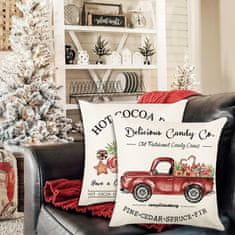 Nikcorp Božićne jastučnice 4 kom, mekane plišane navlake za ukrasne jastuke za kauč i dnevni boravak, perive, bijele, 40x40 cm