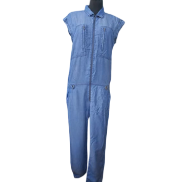 Nikcorp Ženski kombinezon kratkih rukava udoban i lagan, prozračni materijal za ljetne dane, ležerni kroj za slobodu kretanja, plavi 40