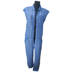 Nikcorp Ženski kombinezon kratkih rukava udoban i lagan, prozračni materijal za ljetne dane, ležerni kroj za slobodu kretanja, plavi 40