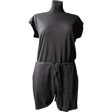 Nikcorp Ženski kombinezon s kratkim hlačama, lagan i udoban za ljeto, prozračan materijal, ležerni kroj, crni, veličina M