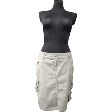 Nikcorp Midi suknja udobna i prozračna, elegantan kroj za svaki dan, lagani pamuk za slobodu kretanja, bež boja, veličina 38