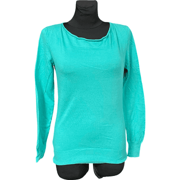 Nikcorp Ženska majica dugih rukava, udobna i prozračna, pamučna za svaki dan, klasičan kroj, ležerni stil, zelena, veličina L