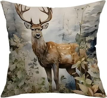 Nikcorp Božićna jastučnica s motivom soba, pamučno platno, dekorativna navlaka za jastuk za kauč i dnevni boravak, 45x45 cm