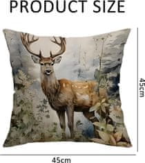 Nikcorp Božićna jastučnica s motivom soba, pamučno platno, dekorativna navlaka za jastuk za kauč i dnevni boravak, 45x45 cm