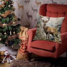 Nikcorp Božićna jastučnica s motivom soba, pamučno platno, dekorativna navlaka za jastuk za kauč i dnevni boravak, 45x45 cm