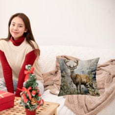 Nikcorp Božićna jastučnica s motivom soba, pamučno platno, dekorativna navlaka za jastuk za kauč i dnevni boravak, 45x45 cm