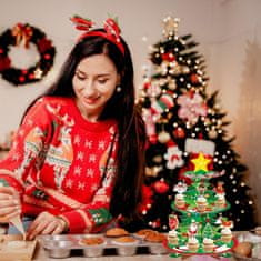 Nikcorp Božićni stalak za kolače, 3 razine, kartonski, za muffine i deserte, blagdanski ukras za stol, božićni motivi