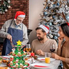 Nikcorp Božićni stalak za kolače, 3 razine, kartonski, za muffine i deserte, blagdanski ukras za stol, božićni motivi