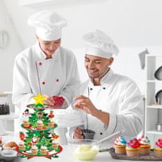 Nikcorp Božićni stalak za kolače, 3 razine, kartonski, za muffine i deserte, blagdanski ukras za stol, božićni motivi