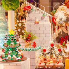 Nikcorp Božićni stalak za kolače, 3 razine, kartonski, za muffine i deserte, blagdanski ukras za stol, božićni motivi