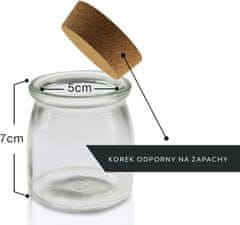 Nikcorp Set staklenki 12 komada za začine s plutenim čepom, naljepnice i kreda marker, za organizaciju kuhinje, 150 ml