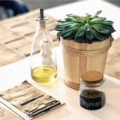 Nikcorp Set staklenki 12 komada za začine s plutenim čepom, naljepnice i kreda marker, za organizaciju kuhinje, 150 ml