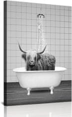 Nikcorp Smiješna slika na platnu, minimalistički dizajn za kupaonicu, vodootporna dekoracija bez okvira, 60x90 cm