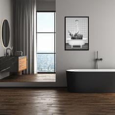 Nikcorp Smiješna slika na platnu, minimalistički dizajn za kupaonicu, vodootporna dekoracija bez okvira, 60x90 cm