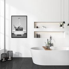 Nikcorp Smiješna slika na platnu, minimalistički dizajn za kupaonicu, vodootporna dekoracija bez okvira, 60x90 cm