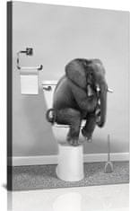 Nikcorp Smiješna slika na platnu za kupaonicu, vodootporna dekoracija, minimalistički dizajn bez okvira, 50x70 cm