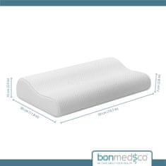 Nikcorp Ergonomski jastuk za vrat za bolji san, ortopedski, od memorijske pjene, za spavanje na leđima i boku, bijeli, 50x30 cm