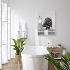 Nikcorp Smiješna slika na platnu za kupaonicu, vodootporna dekoracija, minimalistički dizajn bez okvira, 50x70 cm