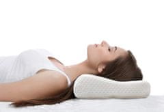 Nikcorp Ergonomski jastuk za vrat za bolji san, ortopedski, od memorijske pjene, za spavanje na leđima i boku, bijeli, 50x30 cm