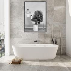 Nikcorp Smiješna slika na platnu za kupaonicu, vodootporna dekoracija, minimalistički dizajn bez okvira, 50x70 cm