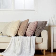 Nikcorp Set 2 baršunaste jastučnice za ukrasne jastuke, luksuzne mekane navlake s 3D uzorkom, skriveni patent, svijetlo roza 65x65 cm