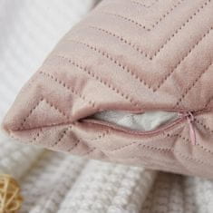 Nikcorp Set 2 baršunaste jastučnice za ukrasne jastuke, luksuzne mekane navlake s 3D uzorkom, skriveni patent, svijetlo roza 65x65 cm