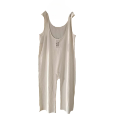 Nikcorp Ženski kombinezon bez rukava, lagan i prozračan za ljeto, udoban kroj za slobodu kretanja, elegantan i casual stil, bijeli XL