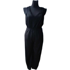 Nikcorp Ženski kombinezon bez rukava za ljeto, lagan i prozračan materijal za cjelodnevnu udobnost, elegantan kroj, crni, 36