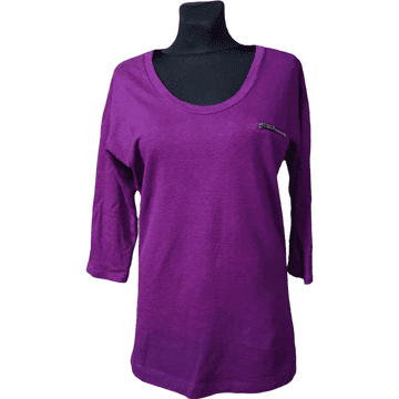 Nikcorp Ženska majica dugih rukava od 100% pamuka, udobna i prozračna za svaki dan, klasičan kroj, ljubičasta, veličina 38