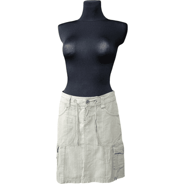 Nikcorp Midi suknja za žene, udobna i prozračna, elegantan kroj za svaki dan, lagani pamuk, bež boja, veličina 34