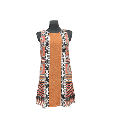 Nikcorp Ženska haljina do koljena, udobna i prozračna za ljeto, elegantan kroj za svaki dan i posebne prigode, narančasta, 34