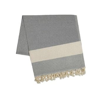 Nikcorp Hammam ručnik za plažu i kupanje, ultra upijajući i brzo sušeći, 100% reciklirani pamuk, višenamjenski, sivi, 100x180 cm