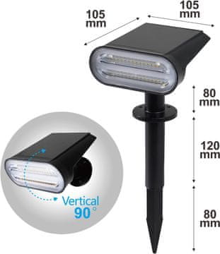 Nikcorp Solarne Vrtne Lampe 2 kom, Vodootporne IP65, 8 Boja Svjetla i Senzor Sumraka, Zidna ili Podna Montaža, Bijele