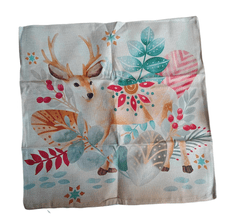 Nikcorp Božićne jastučnice set 4 kom, dekorativne navlake za jastuke za kauč i sobu, pamuk i lan, skriveni zatvarač, 50x50 cm