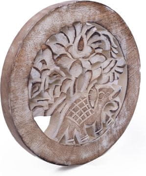 Nikcorp Ručno rađeni drveni podmetač za vruće posuđe, zaštita stola od topline, rezbareni mango, rustikalni stil, bijeli, 20 cm