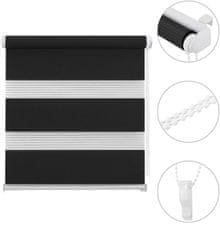 Nikcorp Dvostruka rolo zavjesa dan-noć za montažu bez bušenja, s podesivim nosačima za prozore, crna, 60 x 150 cm