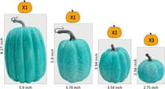 Nikcorp Umjetne Bundeve Set 7 kom, Višekratna Jesenska Dekoracija za Halloween i Dom, Otporne na Vodu, Plave, Različite Veličine