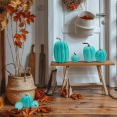 Nikcorp Umjetne Bundeve Set 7 kom, Višekratna Jesenska Dekoracija za Halloween i Dom, Otporne na Vodu, Plave, Različite Veličine