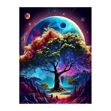 Nikcorp Slikanje dijamantima 5D set za izradu mozaika, kreativna DIY slika Svemirsko drvo za opuštanje i dekoraciju, 40x30 cm