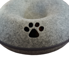 Nikcorp Ležaj za mačke tunel, udobno sklonište za odmor i igru, izdržljivi filc otporan na grebanje, sivi, 70x25x65 cm