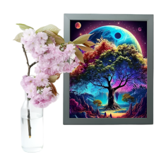 Nikcorp Slikanje dijamantima 5D set za izradu mozaika, kreativna DIY slika Svemirsko drvo za opuštanje i dekoraciju, 40x30 cm