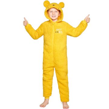 Nikcorp Kigurumi za djecu medo, topli dječji kombinezon pidžama, mekani kostim s kapuljačom za igru i spavanje, veličina 7-8 godina