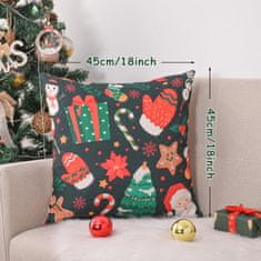 Nikcorp Ukrasne jastučnice Božićne 4 kom, dekorativne navlake za jastuke za dnevni boravak, zimski motivi, perive u perilici, 45x45 cm