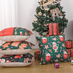 Nikcorp Ukrasne jastučnice Božićne 4 kom, dekorativne navlake za jastuke za dnevni boravak, zimski motivi, perive u perilici, 45x45 cm