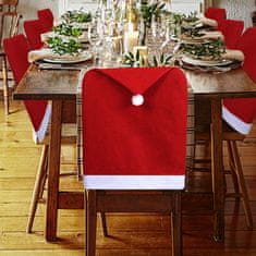 Nikcorp Božićne navlake za stolice 4 kom, elegantna dekoracija za blagovaonicu, baršunaste presvlake s protukliznim naljepnicama, crvene