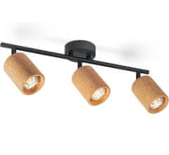 Nikcorp Stropna LED svjetiljka s 3 reflektora, podesiva rasvjeta za dnevni boravak, kuhinju, spavaću sobu, crna, 45x19 cm