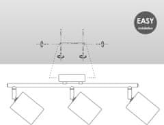 Nikcorp Stropna LED svjetiljka s 3 reflektora, podesiva rasvjeta za dnevni boravak, kuhinju, spavaću sobu, crna, 45x19 cm